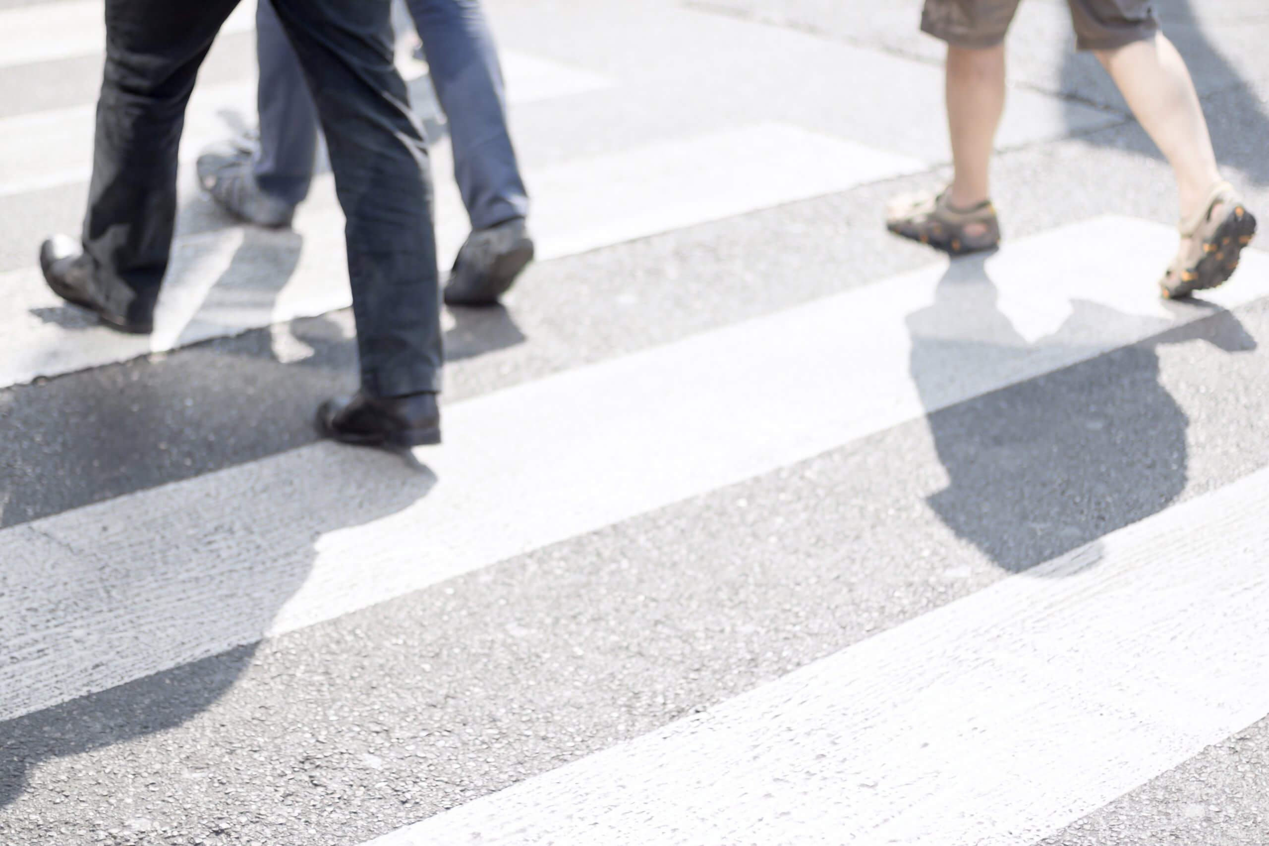 Pedestrians crossing the street